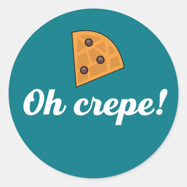 Sticker Rond Oh Crepe Funny French Food Puns (Devant)