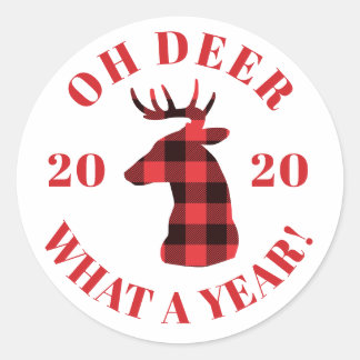 Sticker Rond Oh Deer Quelle année Buffalo a-t-il passé les vaca