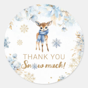 Sticker Rond Oh Deer Winter Baby Boy Douche