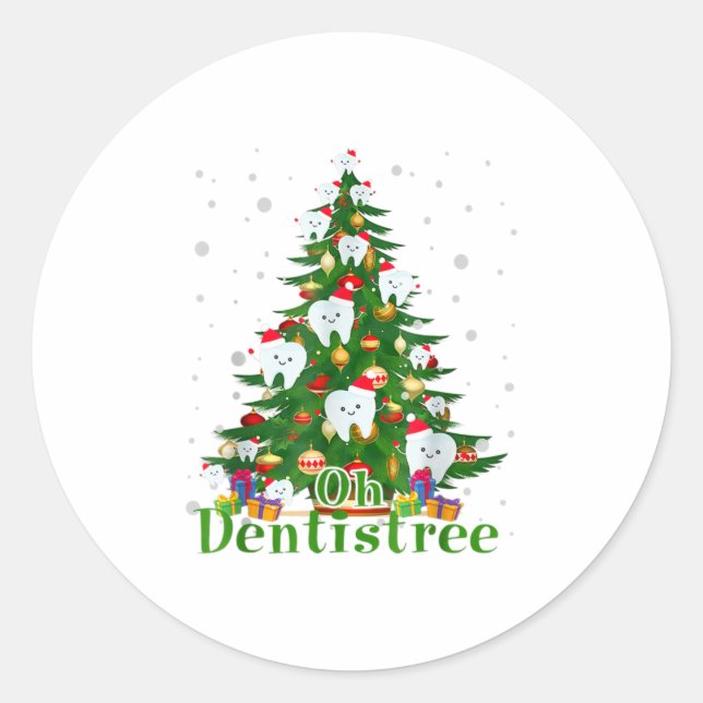 Sticker Rond Oh Dentistree Dentistree Dental Cute dent (Devant)