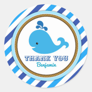 Sticker Rond OH ! Faveur nautique de Merci d'anniversaire de