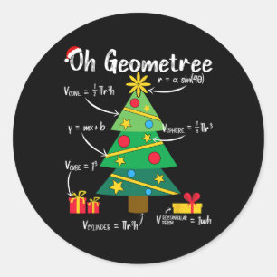 Sticker Rond Oh geometree fun noël arbre géométrie mathématique