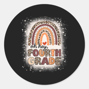 Sticker Rond Oh Hé Quatrième année Arc-en-ciel Décoloré 1er Jou