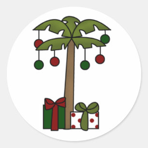 Sticker Rond Oh le palmier de Noël