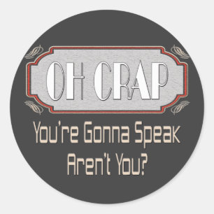 Sticker Rond Oh merde