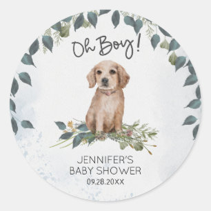 Sticker Rond Oh mon Dieu ! Aquarelle de Chien de Chien de Chien