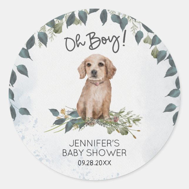 Sticker Rond Oh mon Dieu ! Aquarelle de Chien de Chien de Chien (Devant)