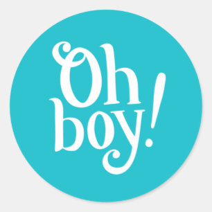 Sticker Rond Oh mon garçon bleu moderne !