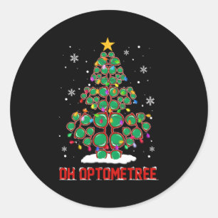 Sticker Rond Oh Optometree Amusant Opticier verre arbre