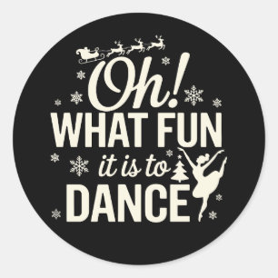 Sticker Rond Oh Quelle Joie De Danser Le Ballet De Noël Xmas