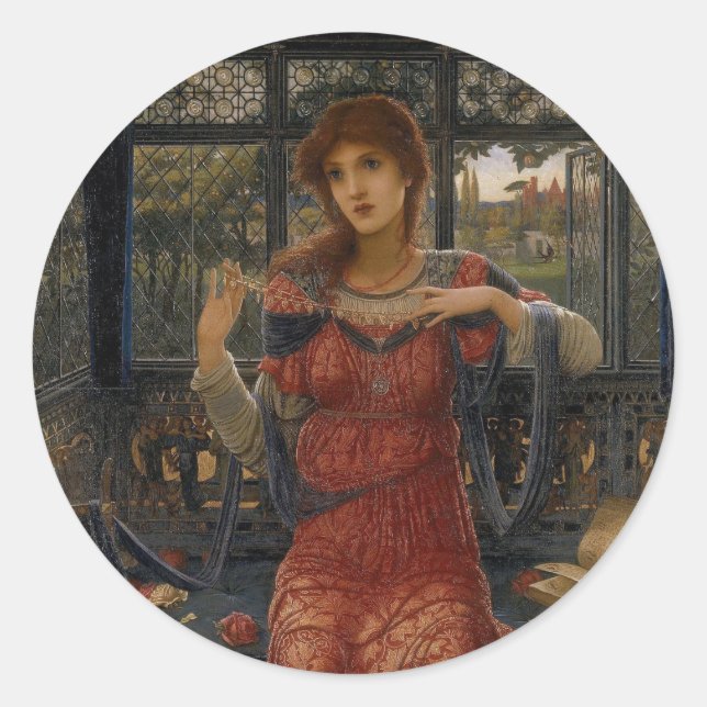 Sticker Rond Oh Swallow, Swallow par John Melhuish Strudwick (Devant)