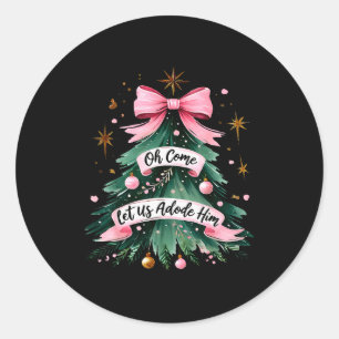 Sticker Rond Oh venez adorons-Le Pantalon de Noël pour Femme G