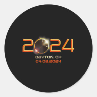 Sticker Rond Ohio Total Solaire Eclipse 2024 1