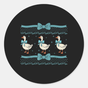 Sticker Rond Oie de ruban bleu vintage des années 1980 avec des