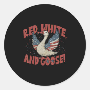 Sticker Rond Oie patriotique, 4e Oie, Fête de l'Indépendance