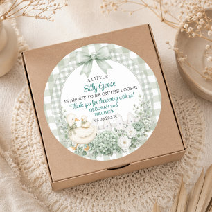 Sticker Rond Oie Ridicule Merci Cottagecore Baby Shower