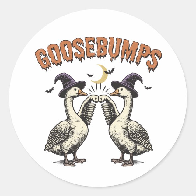 Sticker Rond Oies de Goosebumé vintage d'Halloween (Devant)