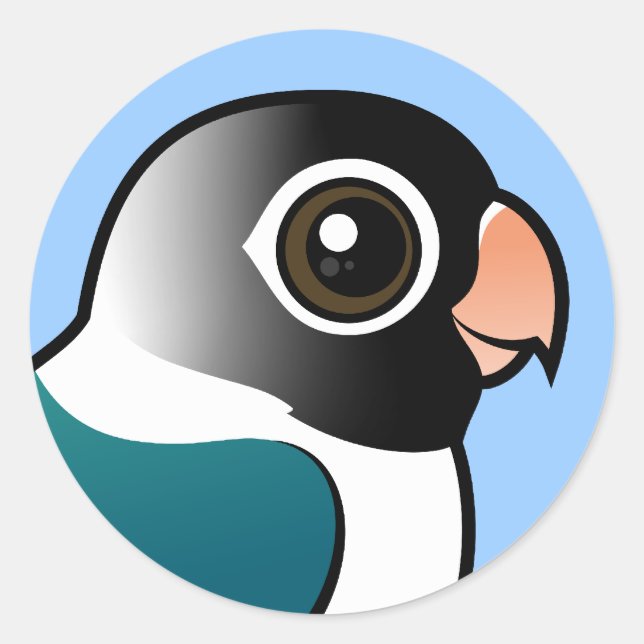 Sticker Rond Oiseau bleu masqué (Devant)