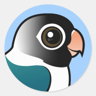 Sticker Rond Oiseau bleu masqué