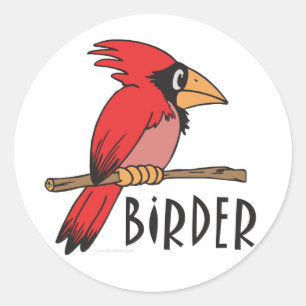 Sticker Rond Oiseau cardinal, Ornithologie, Observation des ois