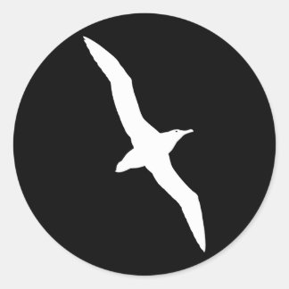 Sticker Rond Oiseau d'Albatros blanc en vol