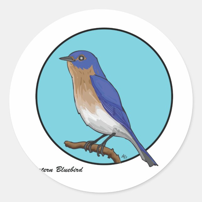 STICKER ROND OISEAU DE BLUEBIRD EST (Devant)