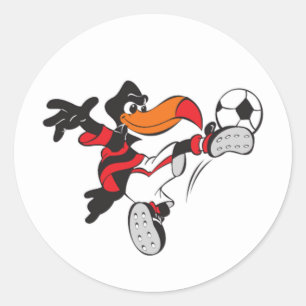 Sticker Rond Oiseau de football
