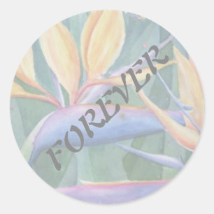 STICKER ROND OISEAU DE MARIAGE DE PARADIS