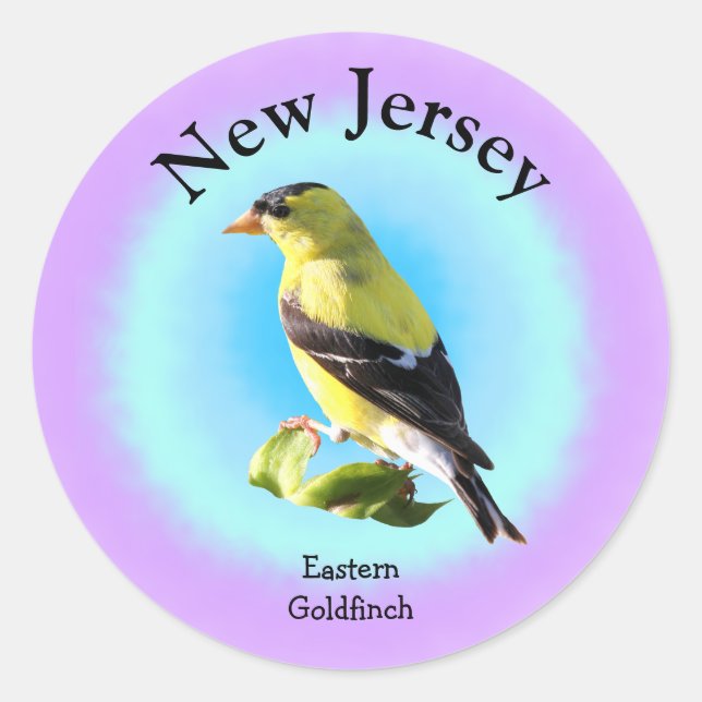 Sticker Rond Oiseau d'État du New Jersey (Devant)