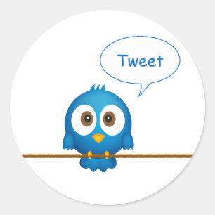 Sticker Rond Oiseau Twitter