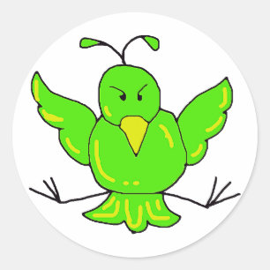 Sticker Rond oiseau vert