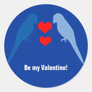 Sticker Rond Oiseaux bleus dans l'autocollant d'amour