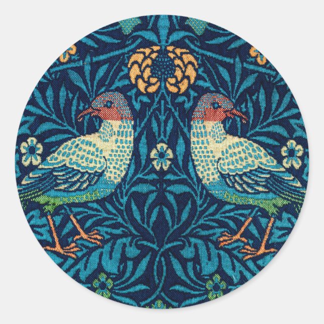 Sticker Rond Oiseaux de William Morris (Devant)