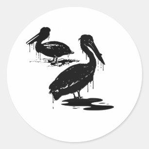 Sticker Rond Oiseaux gras1