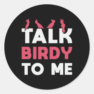 Sticker Rond Oiseaux observer Retro Parler Birdy à moi Oiseau W