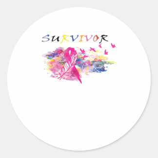 Sticker Rond Oiseaux survivants Sensibilisation au cancer du se