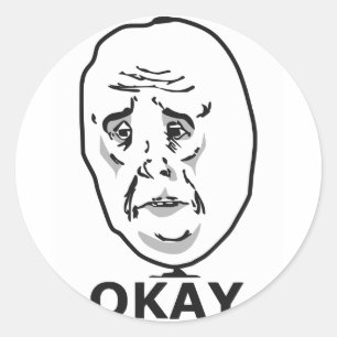 Sticker Rond OK Guy Meme