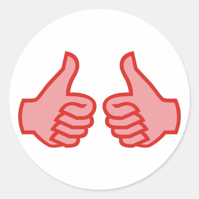 Sticker Rond OK pouces en haut (Devant)