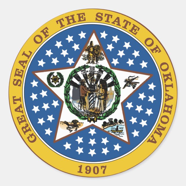 Sticker Rond Oklahoma (Devant)