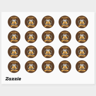 Sticker Rond Oktoberfest 20xx Année Steins Brown Bière Party