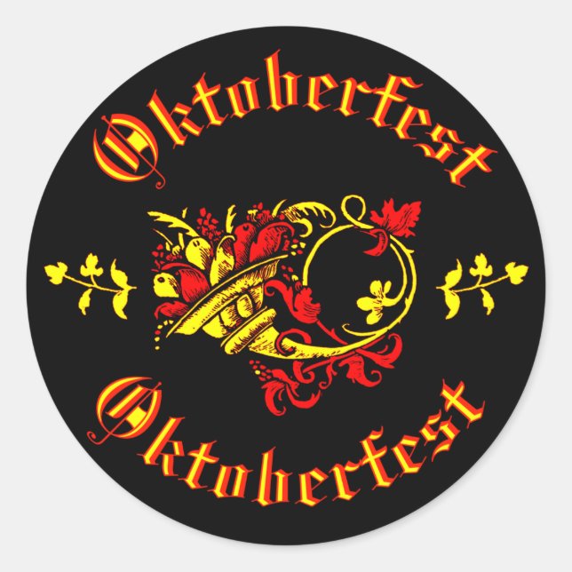 Sticker Rond Oktoberfest Cornucopia (Devant)