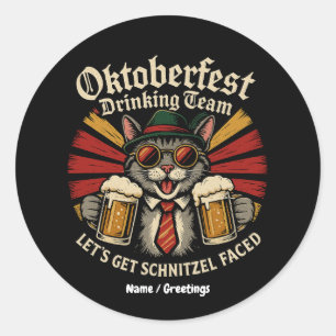Sticker Rond Oktoberfest Drinking Team Lets Obtenir Schnitzel F