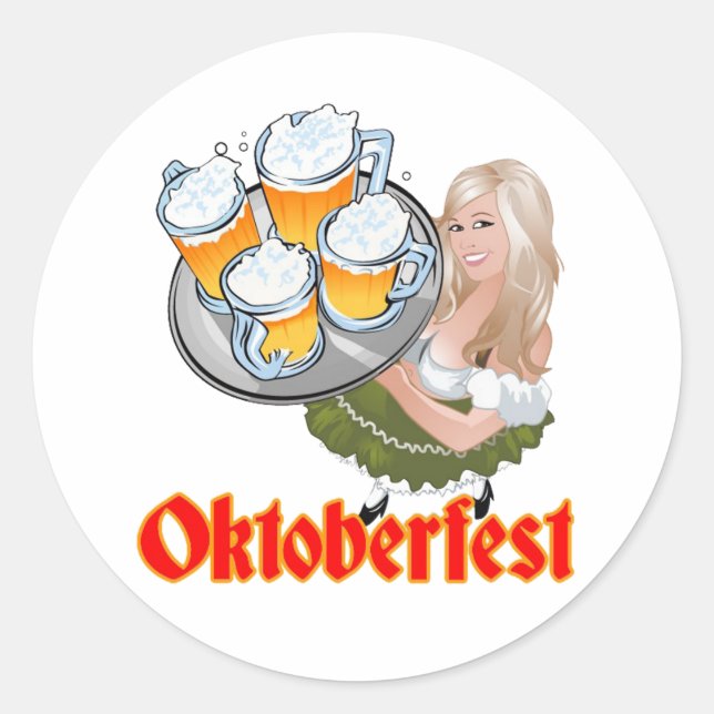 Sticker Rond Oktoberfest Mädchen (Devant)
