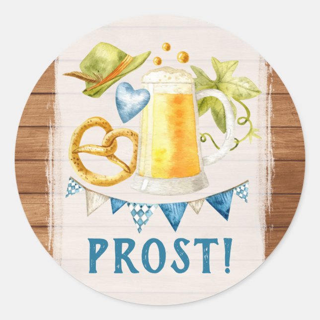 Sticker Rond Oktoberfest Party Russe Bavarian Bière Stein (Devant)