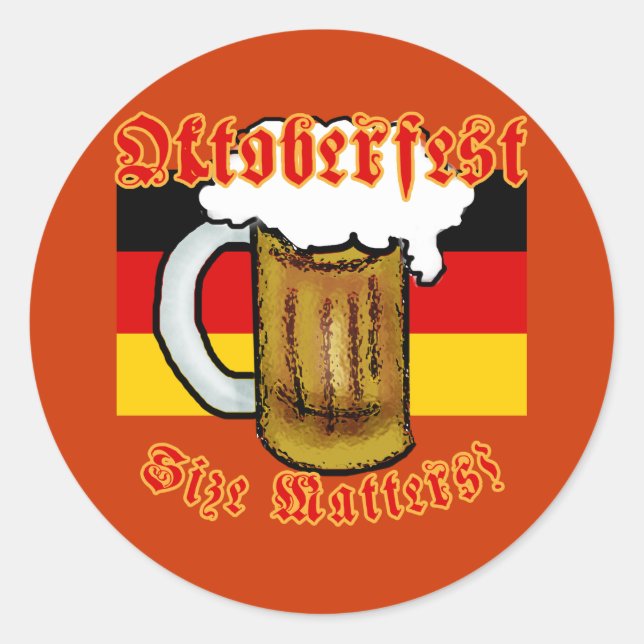 Sticker Rond Oktoberfest Taille Matters Fun Tshirt (Devant)