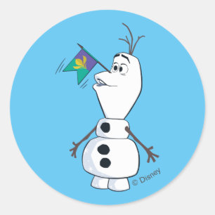 Sticker Rond Olaf avec son nez de drapeau