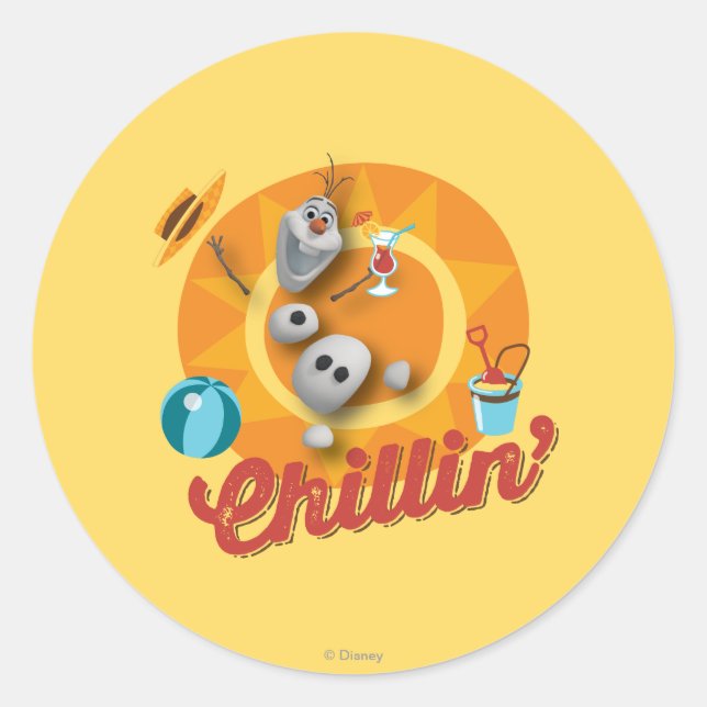 Sticker Rond Olaf | Chillin' dans le cercle orange (Devant)