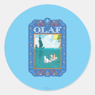Sticker Rond Olaf   Flotter dans l'eau