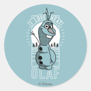 Sticker Rond Olaf J'aime la chaleur