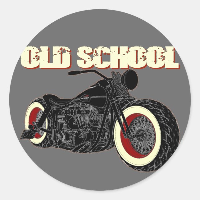 Sticker Rond - Old school Bobber-3 (Devant)